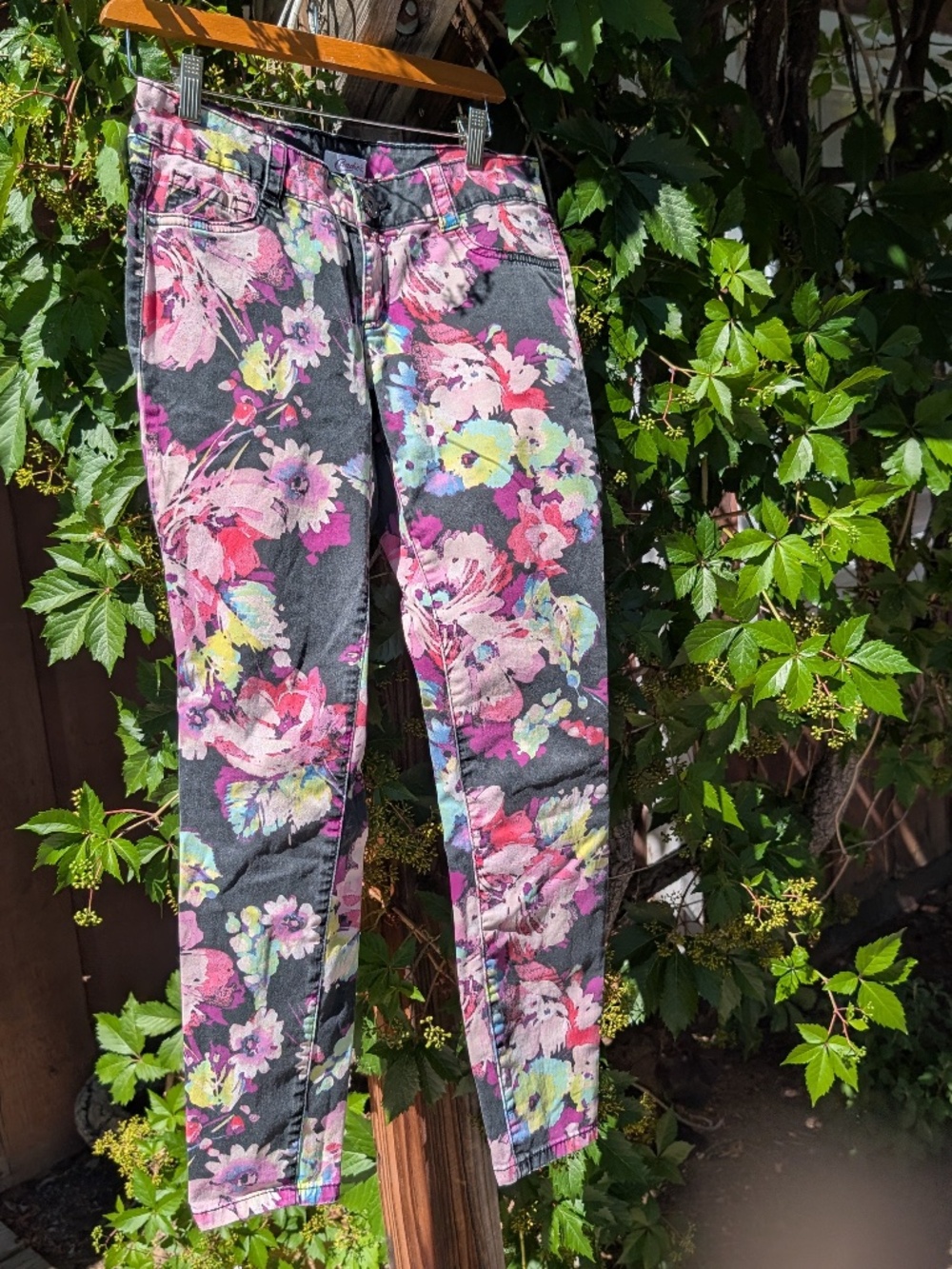 Vintage Candie’s straight leg Vibrant Neon Floral Jeans